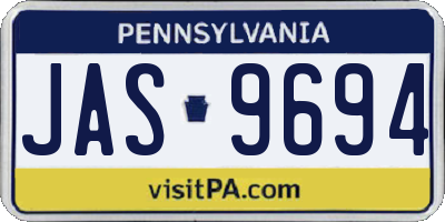 PA license plate JAS9694