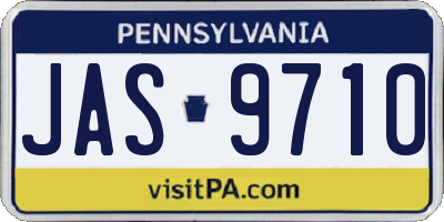 PA license plate JAS9710