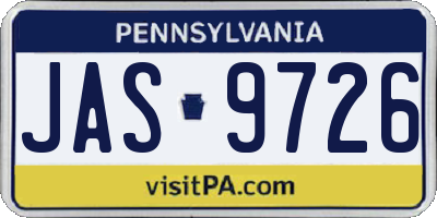 PA license plate JAS9726