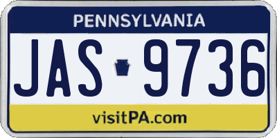 PA license plate JAS9736