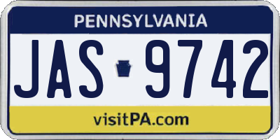 PA license plate JAS9742
