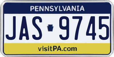 PA license plate JAS9745