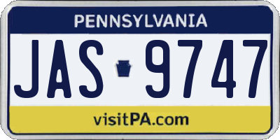 PA license plate JAS9747