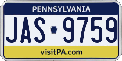 PA license plate JAS9759