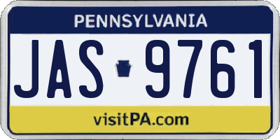 PA license plate JAS9761