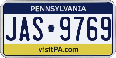PA license plate JAS9769
