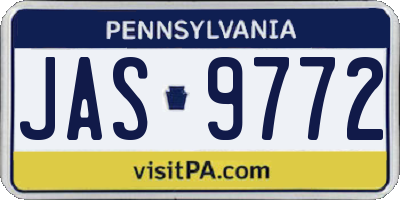 PA license plate JAS9772