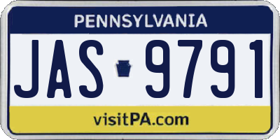 PA license plate JAS9791