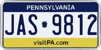 PA license plate JAS9812