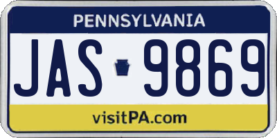 PA license plate JAS9869