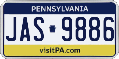 PA license plate JAS9886