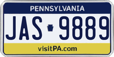 PA license plate JAS9889