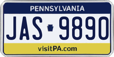 PA license plate JAS9890