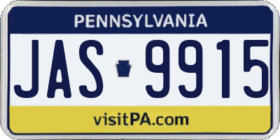 PA license plate JAS9915