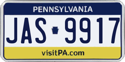 PA license plate JAS9917