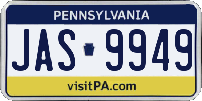 PA license plate JAS9949