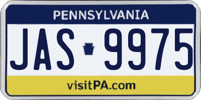 PA license plate JAS9975