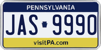 PA license plate JAS9990
