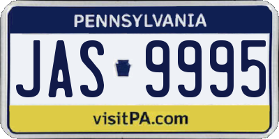 PA license plate JAS9995