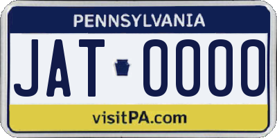 PA license plate JAT0000