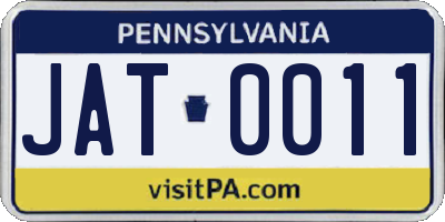 PA license plate JAT0011
