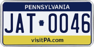 PA license plate JAT0046