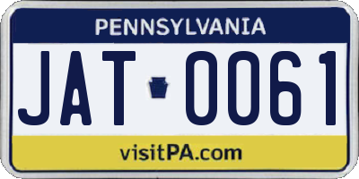 PA license plate JAT0061