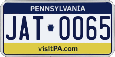 PA license plate JAT0065