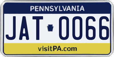 PA license plate JAT0066