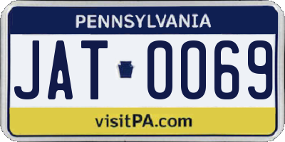 PA license plate JAT0069