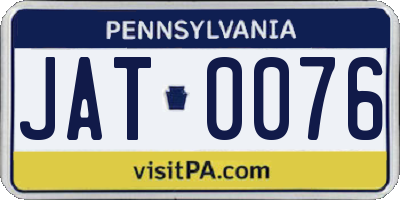 PA license plate JAT0076