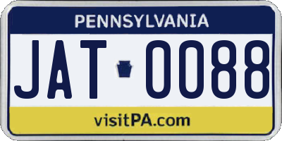 PA license plate JAT0088