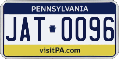 PA license plate JAT0096