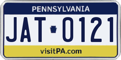 PA license plate JAT0121