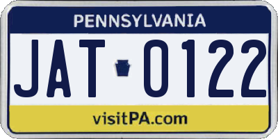 PA license plate JAT0122