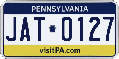 PA license plate JAT0127