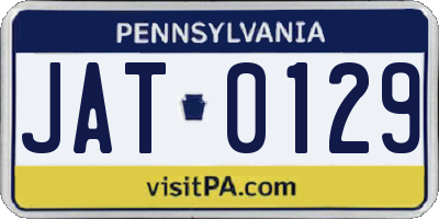 PA license plate JAT0129