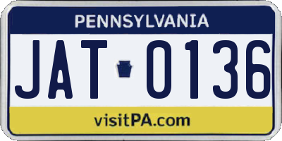 PA license plate JAT0136
