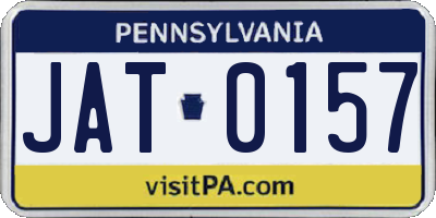 PA license plate JAT0157