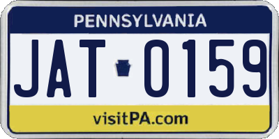 PA license plate JAT0159