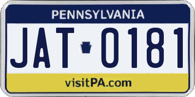 PA license plate JAT0181