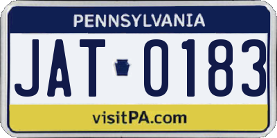 PA license plate JAT0183