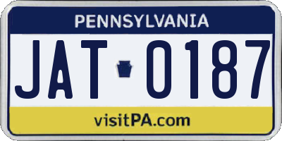 PA license plate JAT0187