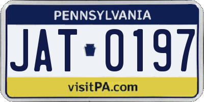 PA license plate JAT0197