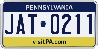 PA license plate JAT0211