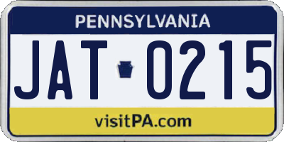 PA license plate JAT0215