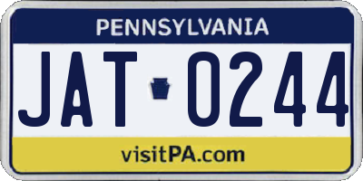 PA license plate JAT0244