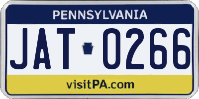 PA license plate JAT0266