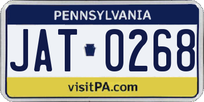 PA license plate JAT0268