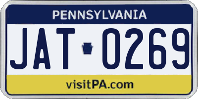PA license plate JAT0269